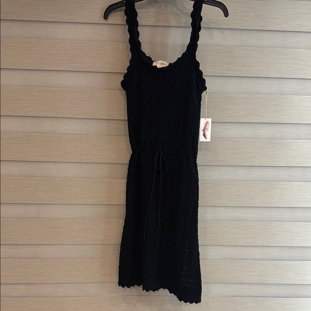 Jessica Simpson crochet Black Mini Dress